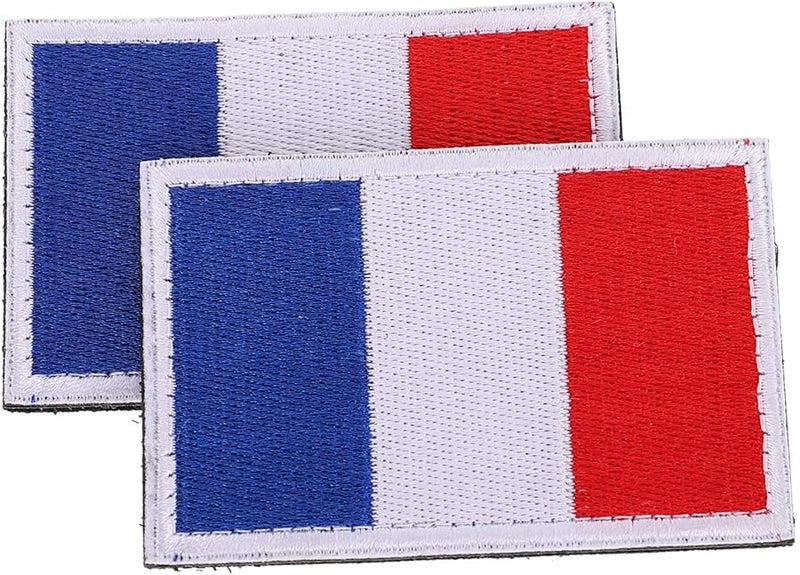 TEHAUX 2pcs Multi Color National Flag Embroidered Patches 8X5CM Adhesive Applique for Clothing Bags Hats Shoes Machine Washable - Image 1